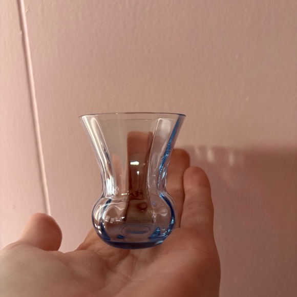 Vtg Blue Mini Bud Vases 2” 3” Set Of Two - Picture 2 of 9